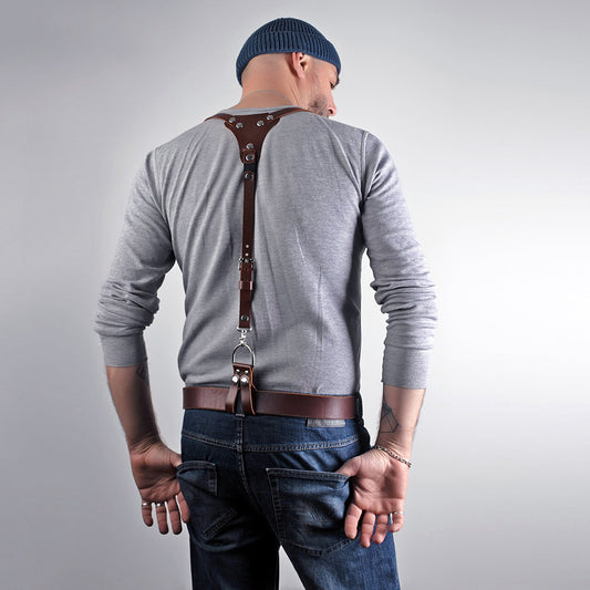 Підтяжки чоловічі коричневі